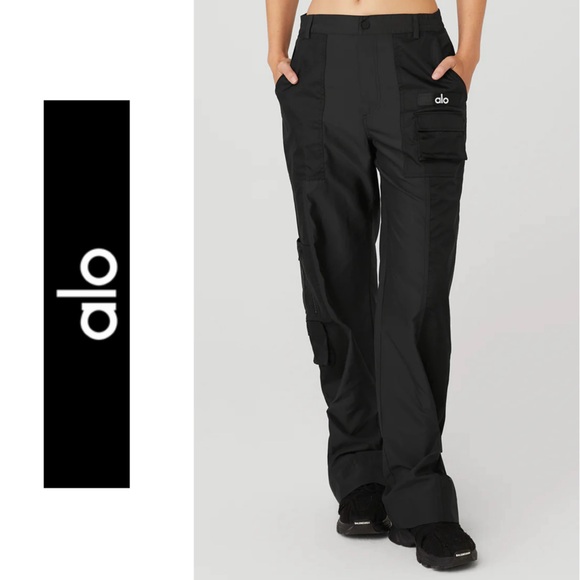 ALO Yoga Pants - ALO YOGA Blaze Nylon Trousers In Black Size S